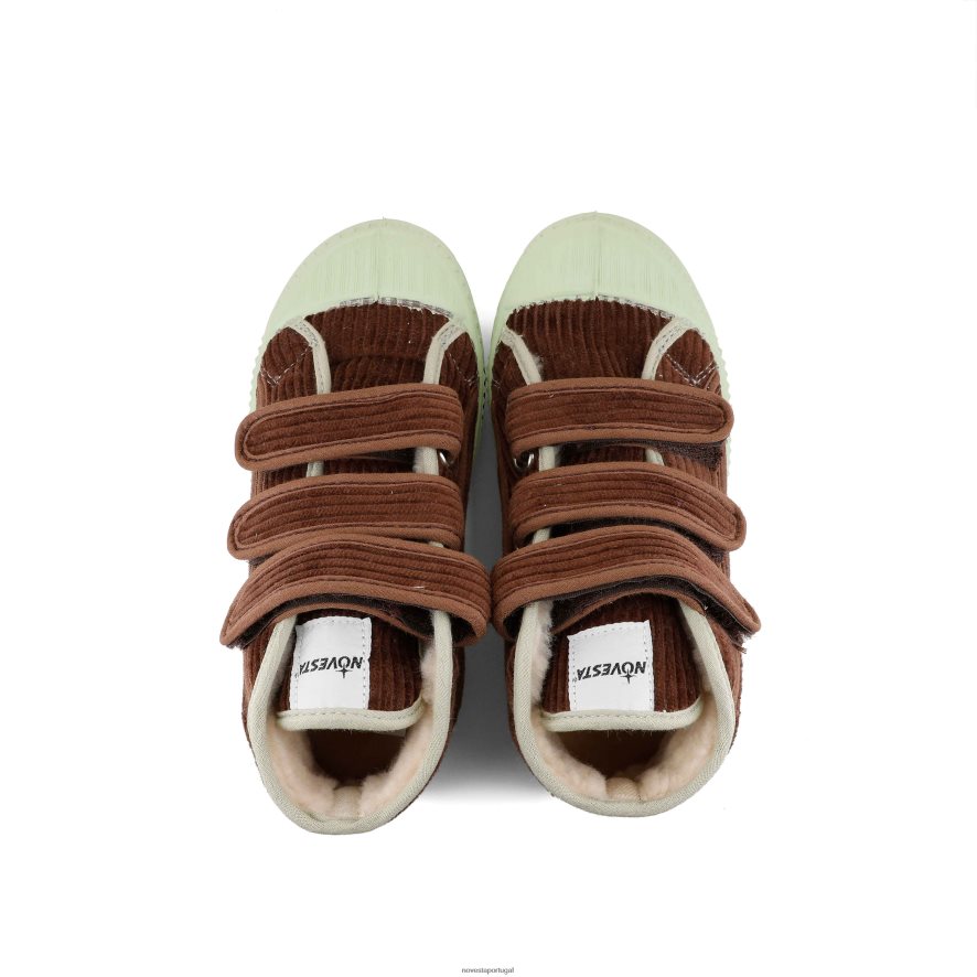 s.d.kid vel.cord w brown/mint 22D08X250 Novesta sapatos veganos