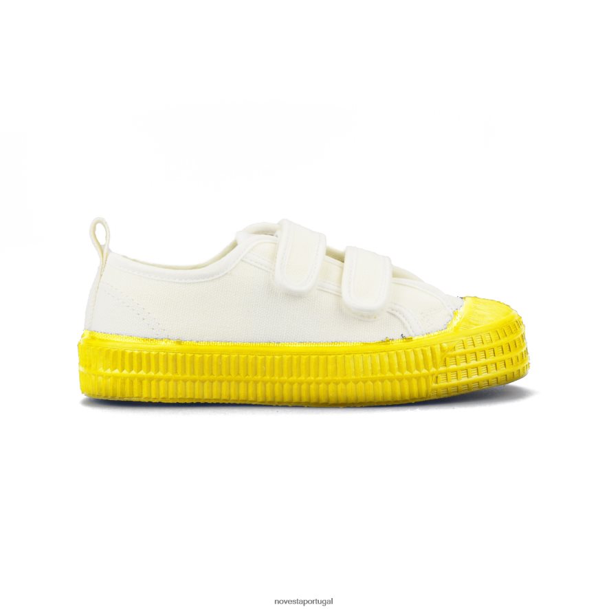 s.m.kid velcro 10 branco/823 amarelo 22D08X283 Novesta sapatos veganos